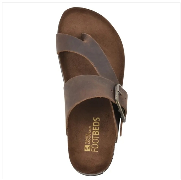 White Mountain Harley Footbed Sandals Brown Leather 6 - Picture 3 of 8